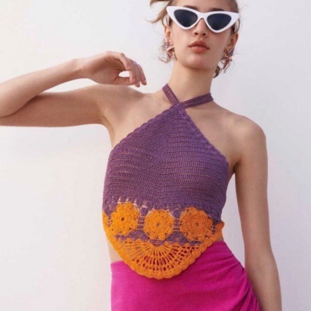 Zara Crochet Halter Top size S